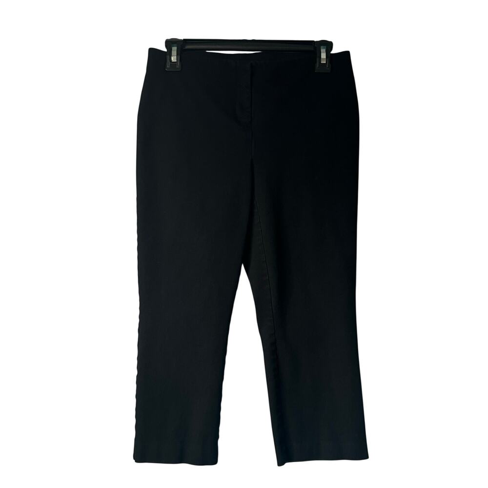 Alfani Cropped Pants Black Womens Size 6 Flat Front Stretch Streetwear Pull On